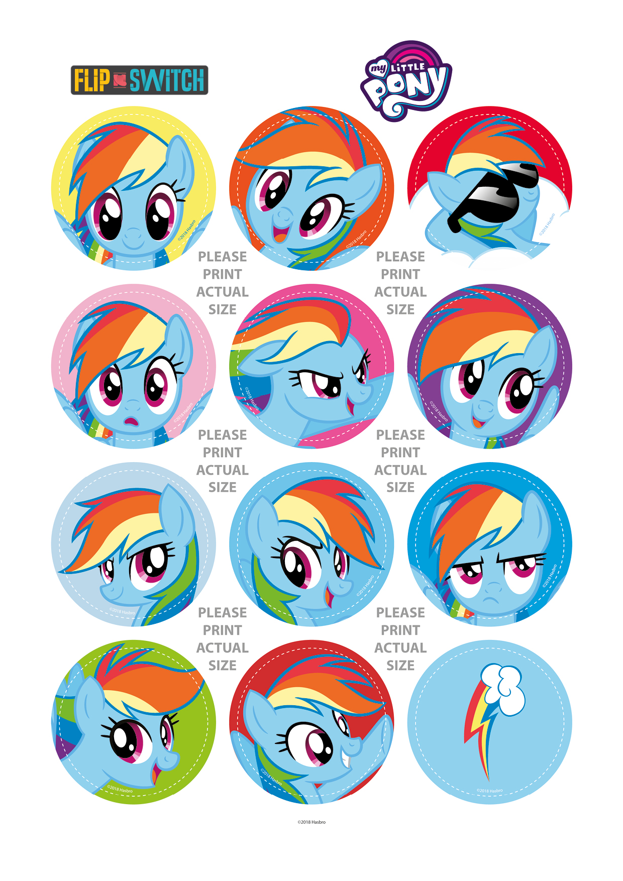 Rainbow Dash (1 page / 12 designs)